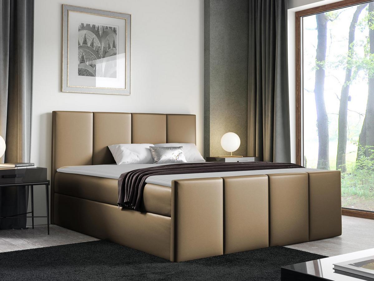BOXBETT Lars - H3 - Hellbraun, Holz (160/200cm) - MIRJAN24