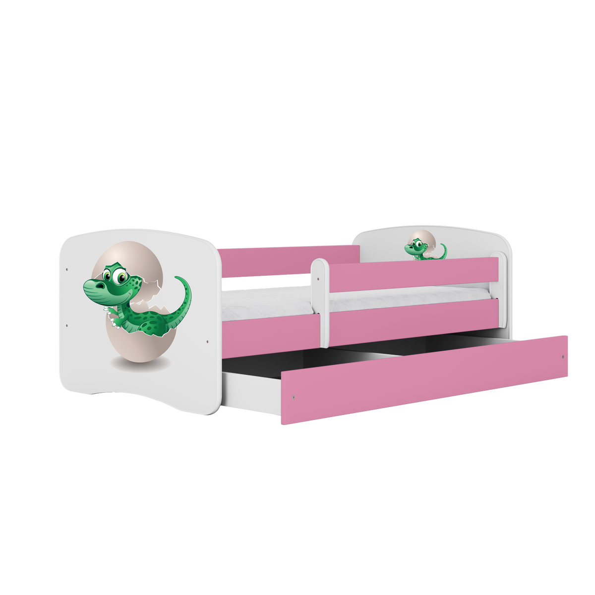 KINDERBETT Kleindino mit Schublade und Matratze 160/80 - Rosa, Holzwerkstoff (80/160cm) - RAUMHIRSCH FURNITURE