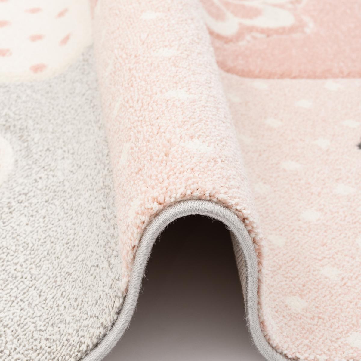 KINDER TEPPICH MAUI KIDS KARO HERZEN - Rosa, Textil (140/200cm) - Pergamon