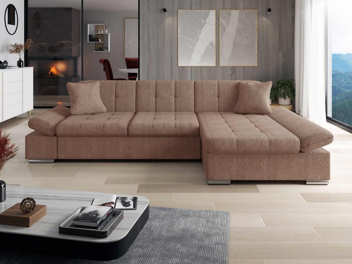 ECKSOFA Montana, Seite: Rechts - Cappuccino, Holz/Textil (278/161cm) - MIRJAN24