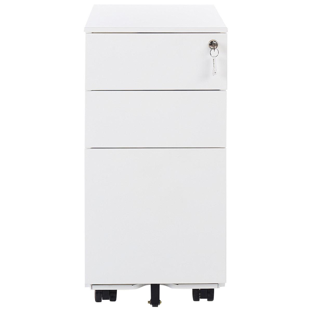 BÜROSCHRANK Metall Weiß Bolsena - Weiß, Metall (30/60/45cm) - Beliani