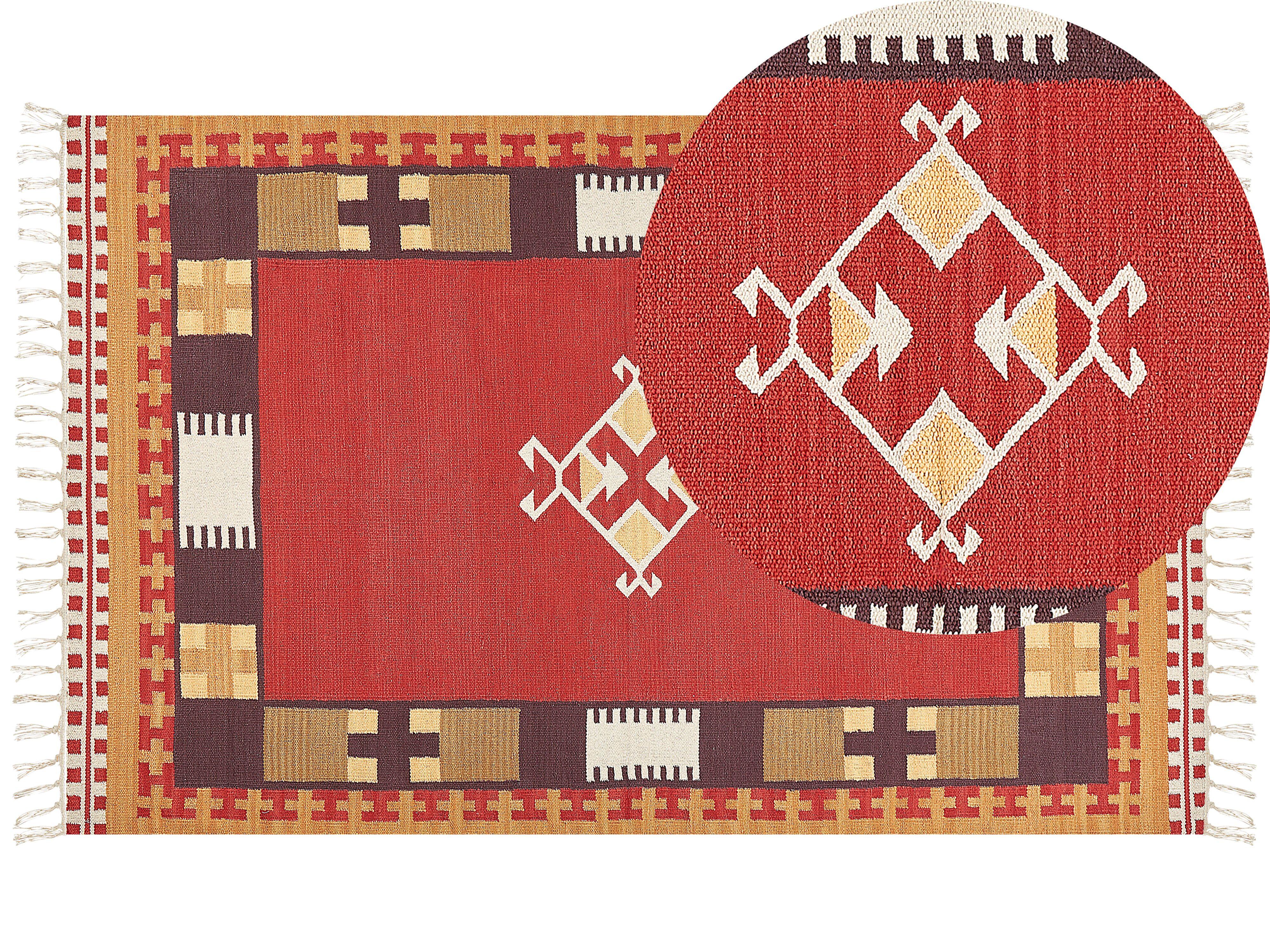 KELIM-TEPPICH Parakar 200/140 cm - Multicolor, Textil (140/200cm) - Beliani