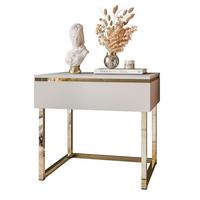 NACHTTISCH AURORA auf goldenem Gestell Kaschmir - Kaschmir/Goldfarben, Holzwerkstoff/Metall (48/45/38cm) - Lookway