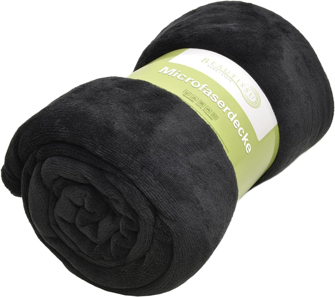 DECKE Aurelia 150/200 cm Schwarz - Schwarz, Textil (200/150cm) - Beautissu 
