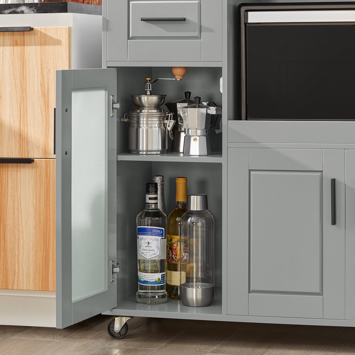 MIKROWELLENSCHRANK Grau - Grau, Holzwerkstoff (89/89/40cm) - SoBuy