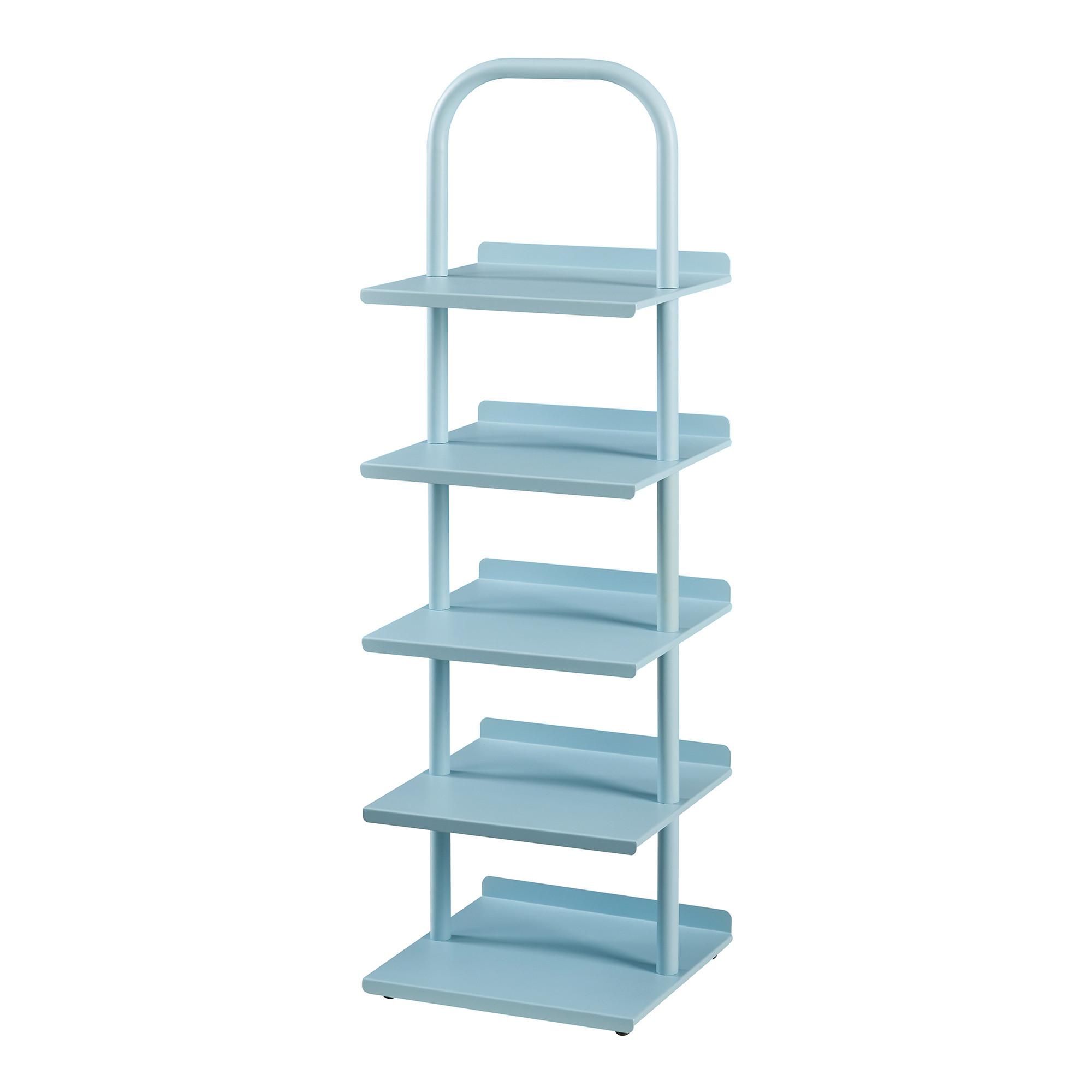 KINDERSCHUHREGAL Poytya - Blau, Metall (30/96/27cm) - [en.casa]