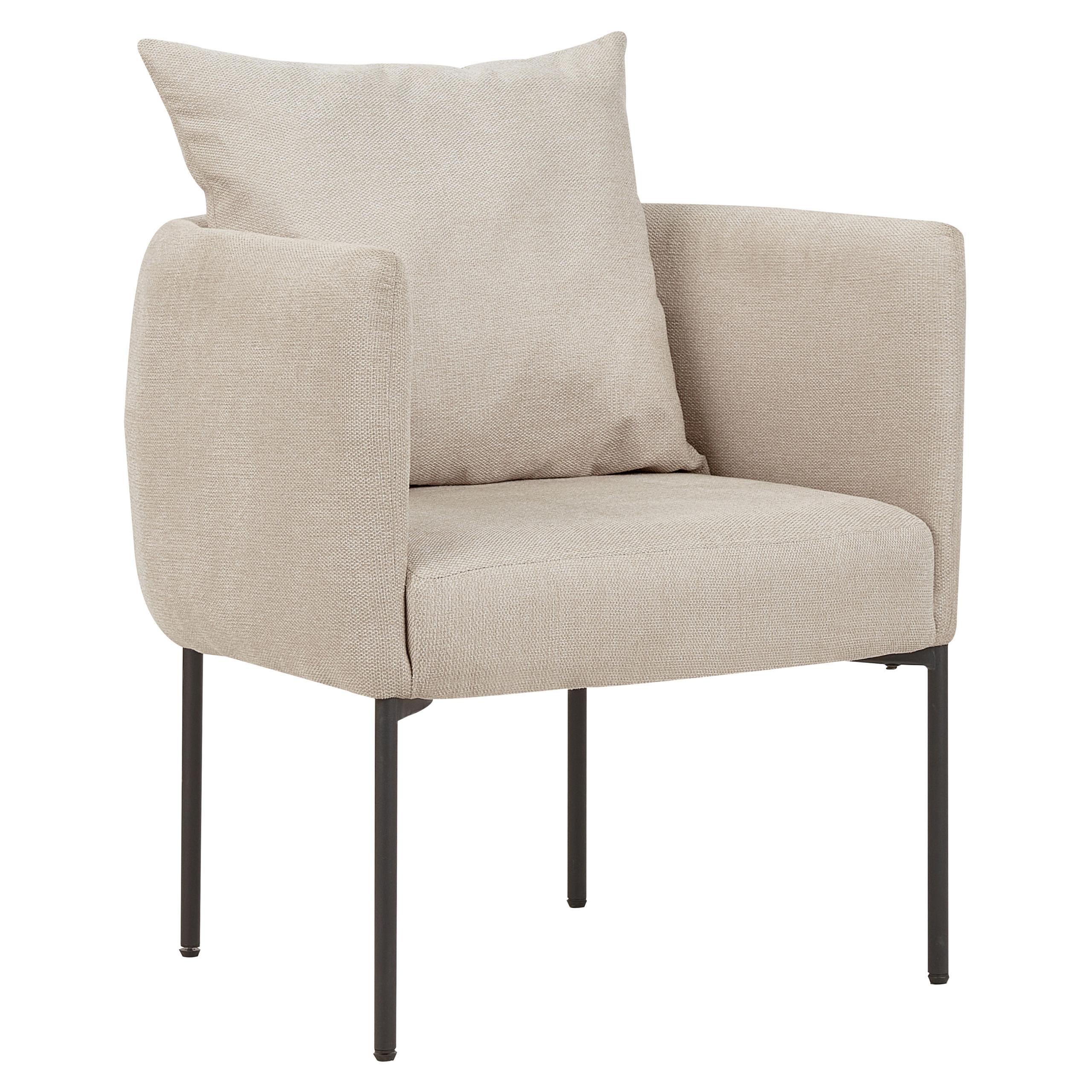SESSEL Hellbeige Malmos - Beige/Schwarz, Textil (62/68/62cm) - Beliani