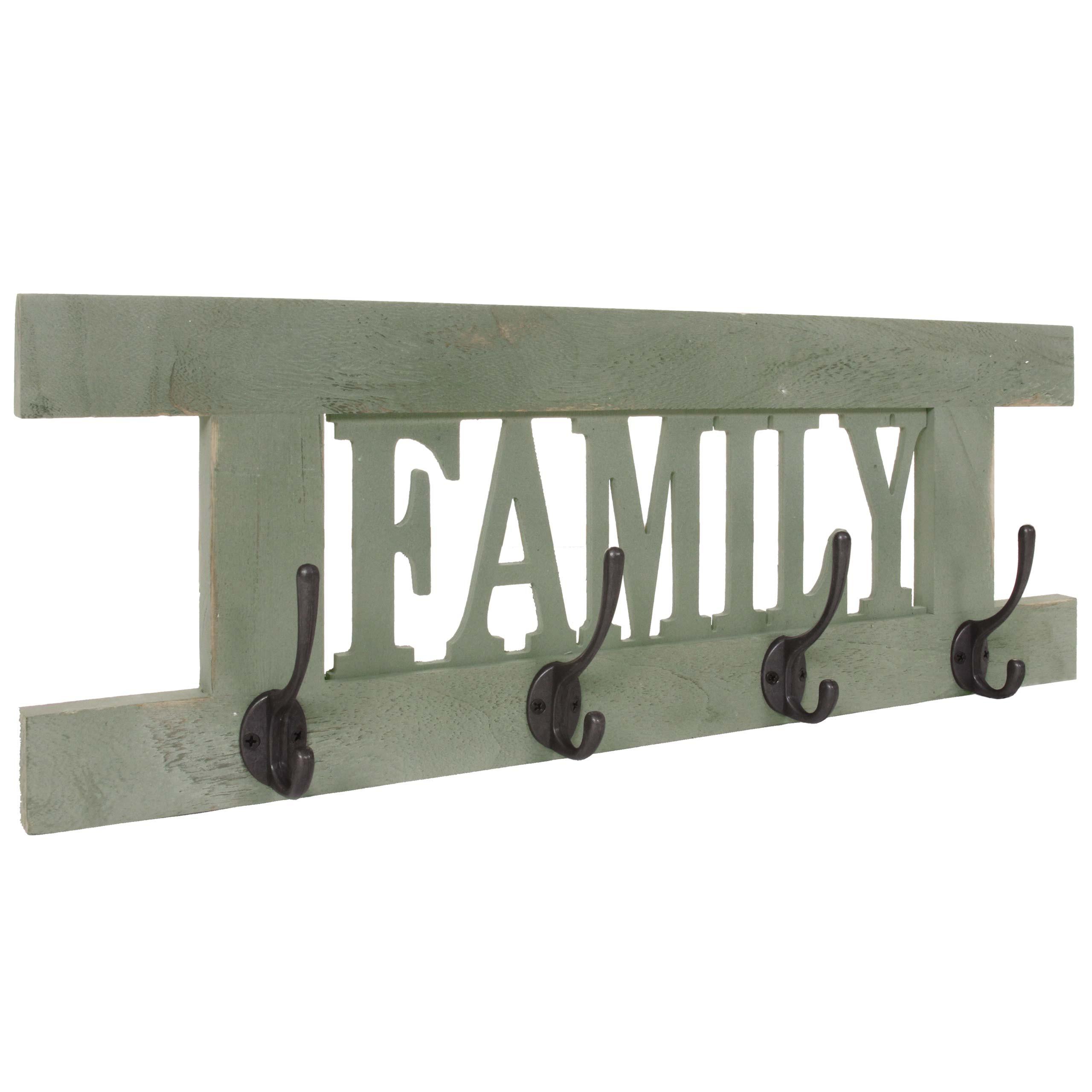 WANDGARDEROBE FAMILY SHABBY-LOOK Grün - Grün, Holz (60/21/2cm) - MCW