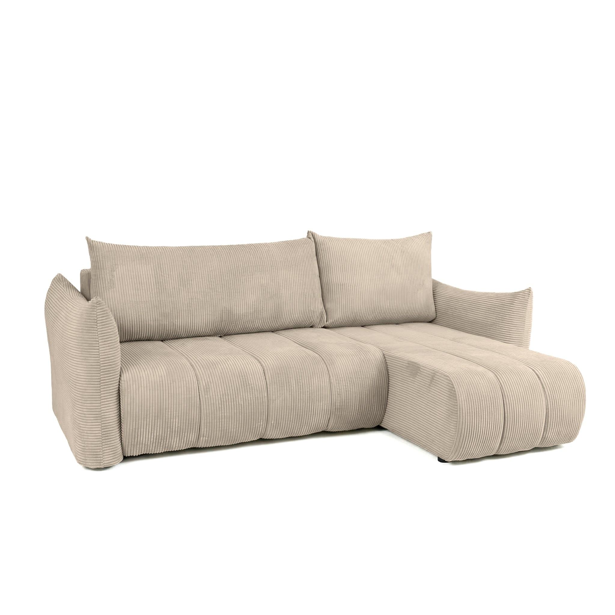 ECKSOFA Ontario Xs Mit Schlaffunktion - Beige, Holzwerkstoff/Textil (226/154cm) - Fun Möbel