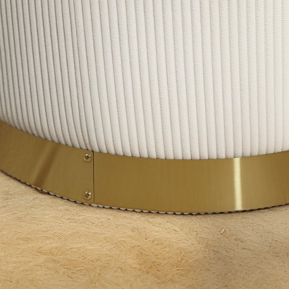 SITZHOCKER mit Stauraum 36 x 36 x 44 cm Cremeweiß - Creme, Textil (36/44/36cm) - HOMCOM
