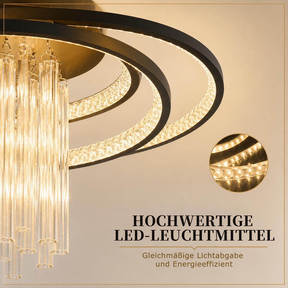 LED DECKENLEUCHTE Nixalin 48/25/20 cm - Schwarz, Metall (48/25/20cm) - ZMH