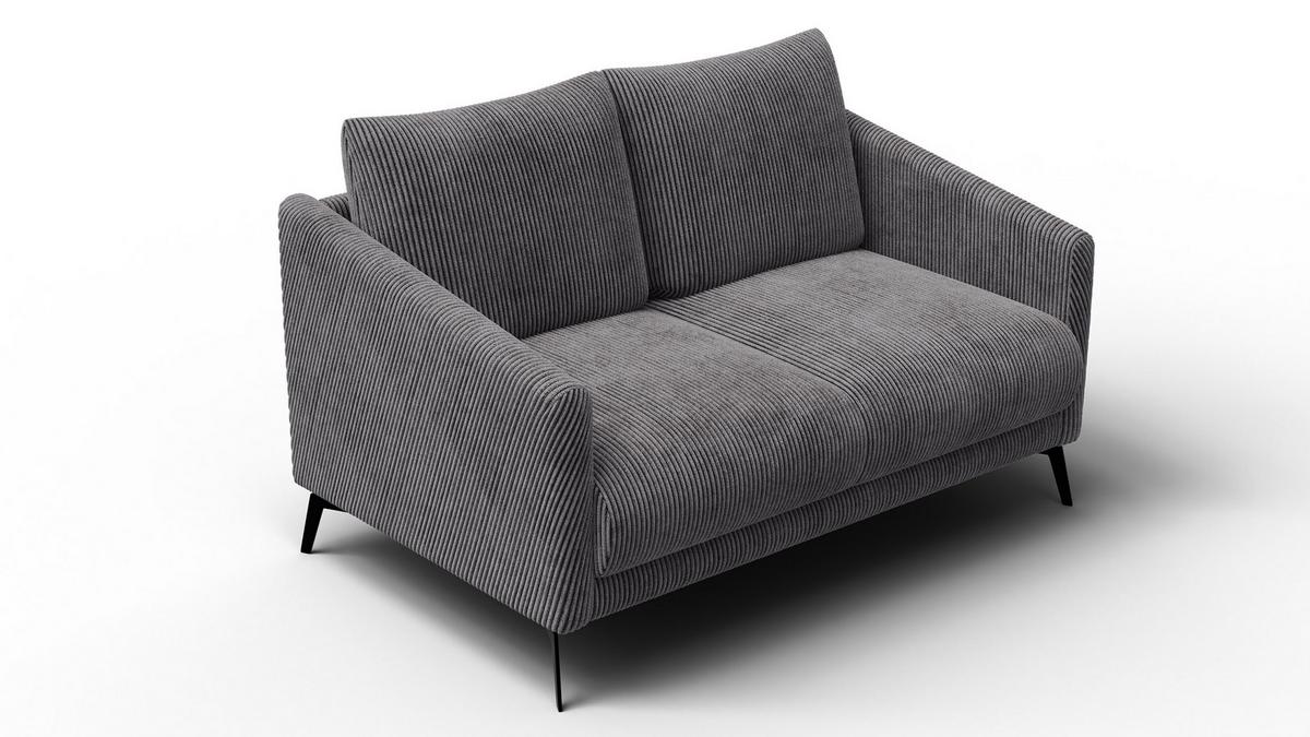 SOFA VILT 2-Sitzer, dunkelgrau - Dunkelgrau/Schwarz, Holzwerkstoff/Textil (142/89/94cm) - Wozimo