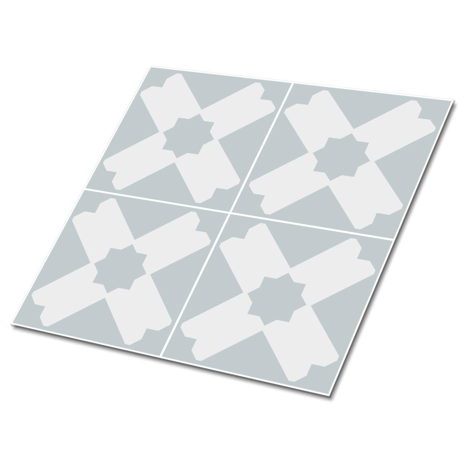 FLIESENAUFKLEBER 9 Stück 30x30 cm selbstklebend Geometrisches Patchwork - Grau, Textil (30/1.6/30cm) - TULUP