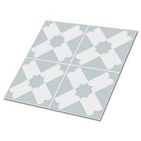 FLIESENAUFKLEBER 9 Stück 30x30 cm selbstklebend Geometrisches Patchwork - Grau, Textil (30/1.6/30cm) - TULUP