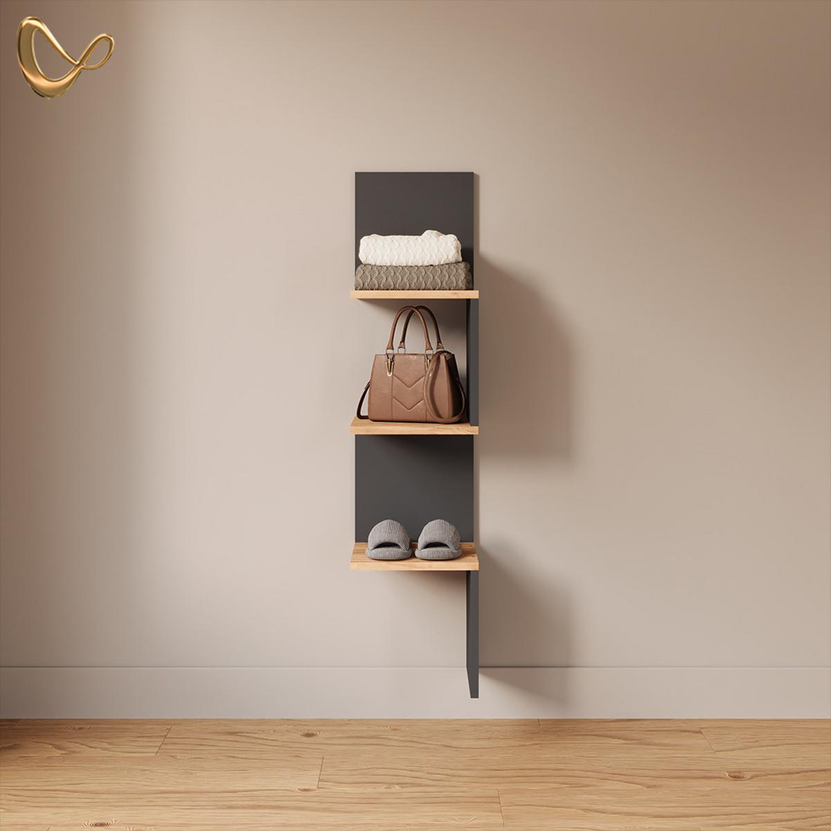 ECKREGAL Vesuvio Anthrazit 28 x 116.4 cm - Anthrazit, Holzwerkstoff (28/116.4/28cm) - Livinity®