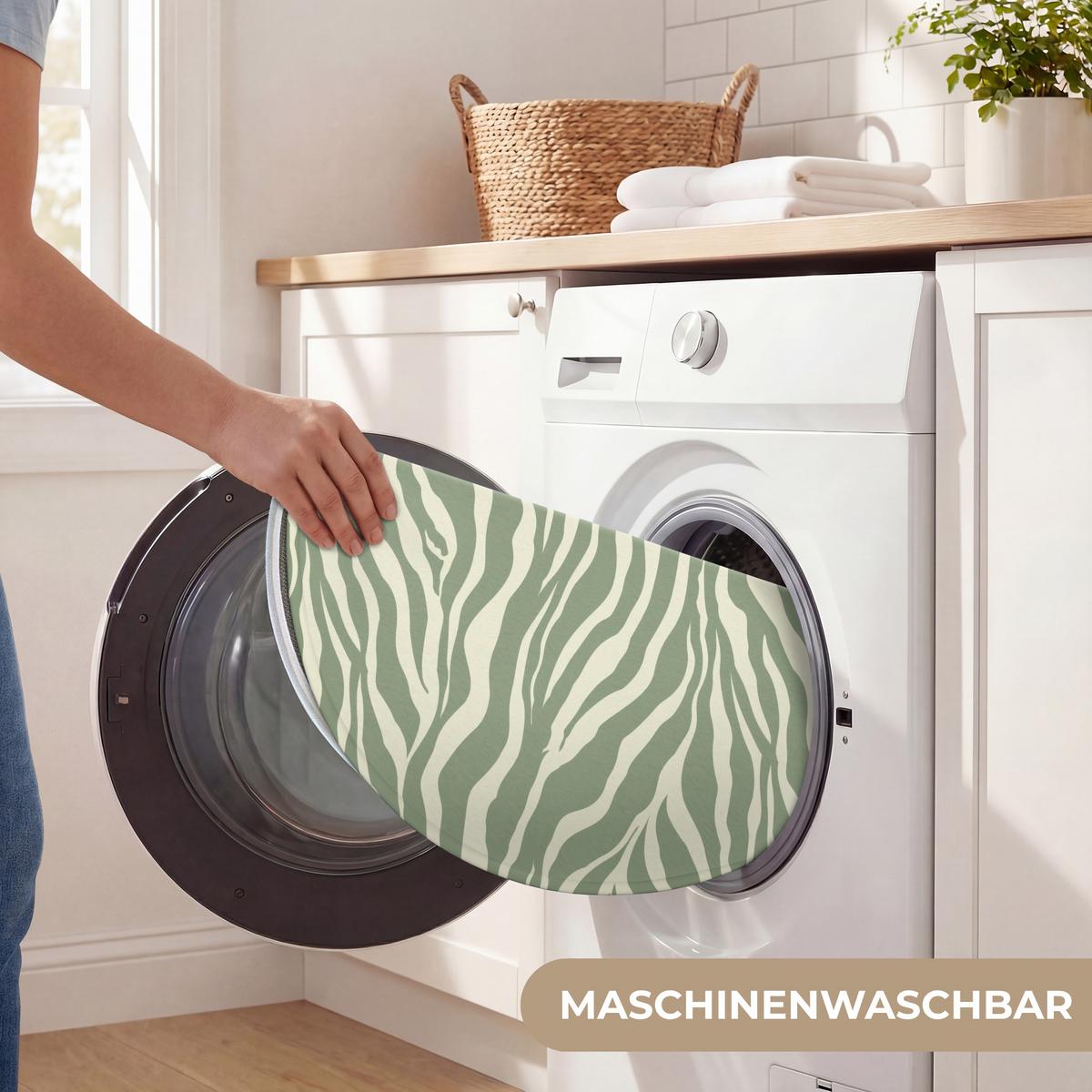 WC-VORLEGER Zebra - Motiv - Grün Toilettenteppich 70x70 cm - Salbeigrün, Textil (70/1cm) - OnlyWow