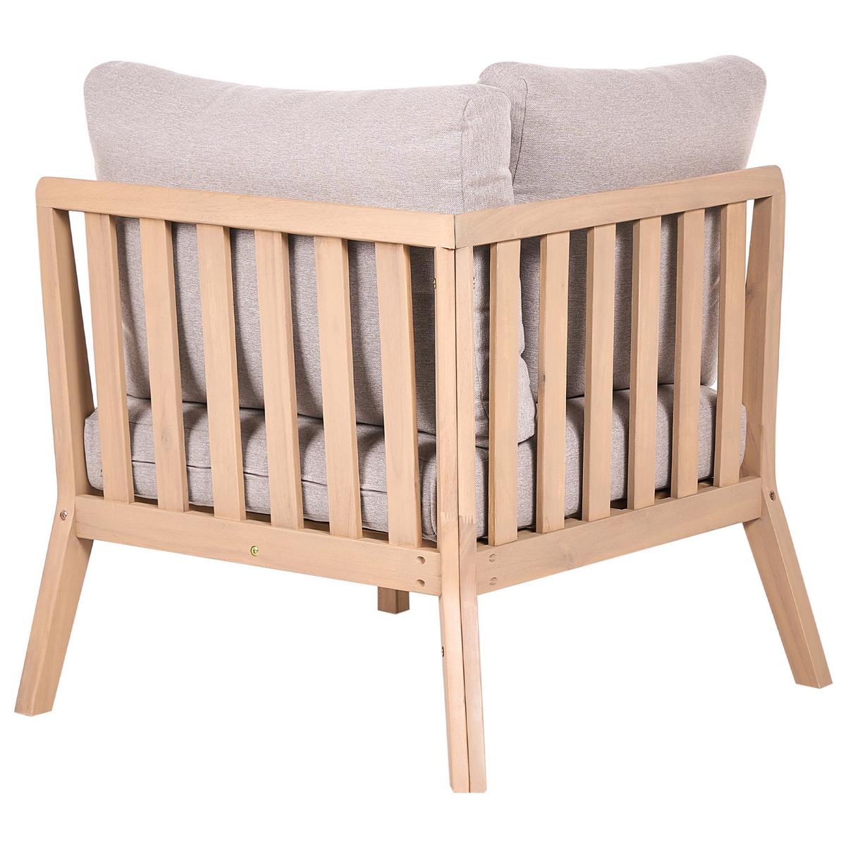 GARTEN-ECKMODUL Akazienholz Hellbraun Rivello - Hellbraun/Beige, Holz (80/84/80cm) - Beliani