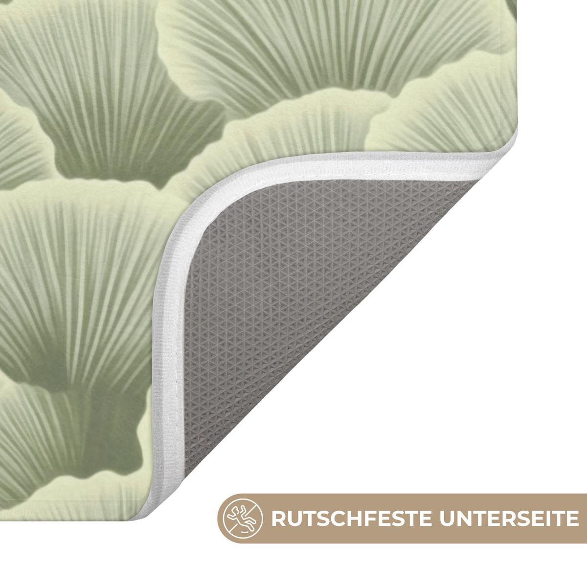 WC-VORLEGER Fächer - Blatt - Grün WC Teppich 40x60 cm - Pastellgrün, Textil (40/1cm) - OnlyWow