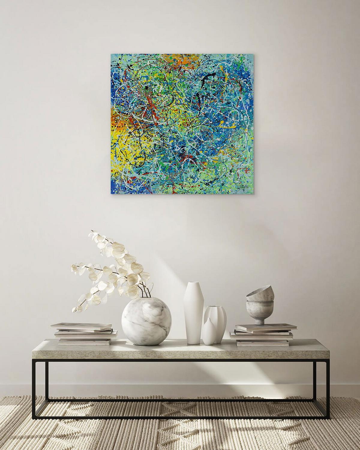 ACRYLBILD HANDGEMALT 80/80 cm - Multicolor, Holz/Textil (80/80cm) - KUNSTLOFT