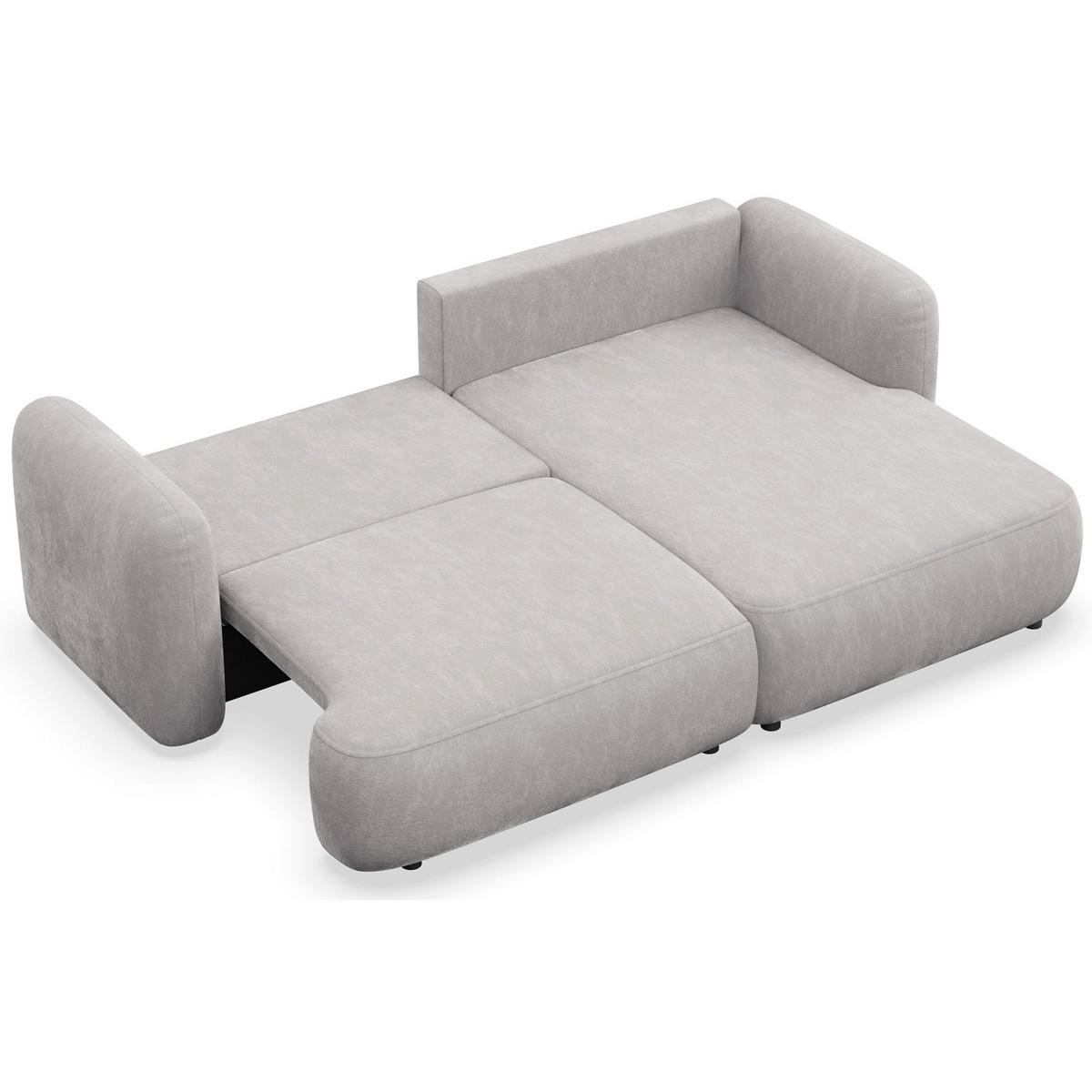 ECKSOFA Tvoya hellgraues Chenille - Hellgrau/Schwarz, Kunststoff/Textil (175/267cm) - Selsey