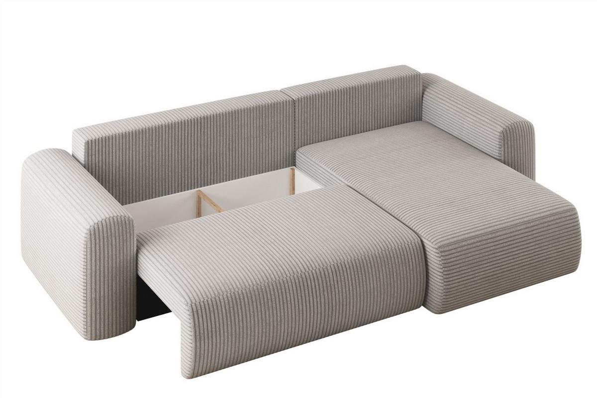 ECKSOFA Flora In Poso - Schwarz, Holzwerkstoff/Textil (272/145cm) - Fun Möbel