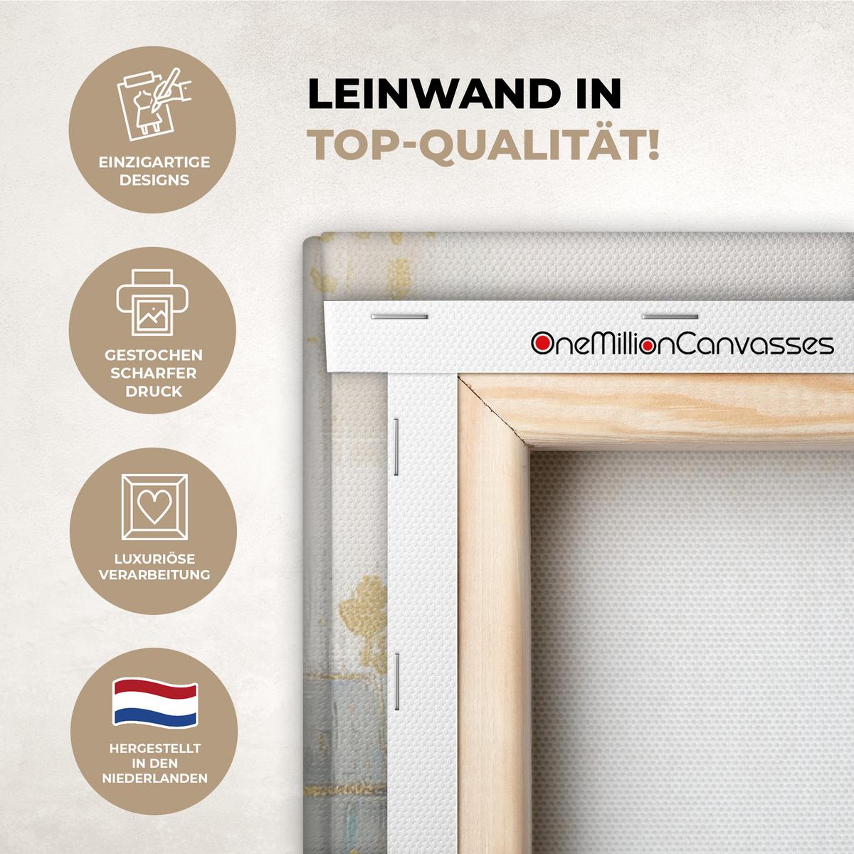 LEINWANDBILD Abstrakt - Blöcke - Gold - Skyline Deko Groß 90x90 cm - Beige, Textil (90/90cm) - MuchoWow