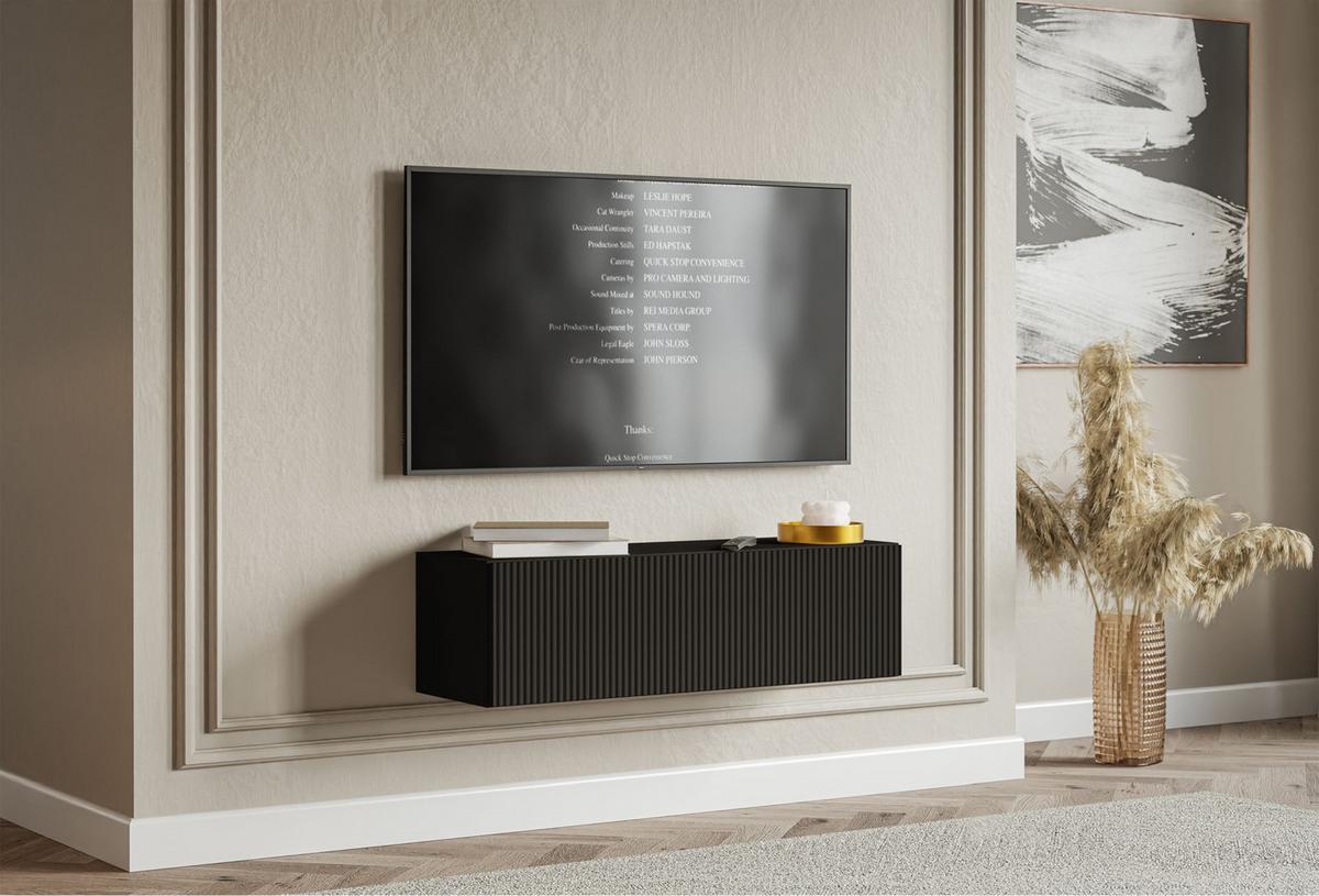 TV-LOWBOARD Veldio hängend Schwarz 100 cm - Schwarz, Holzwerkstoff (100.8/28.5/31.6cm) - Selsey
