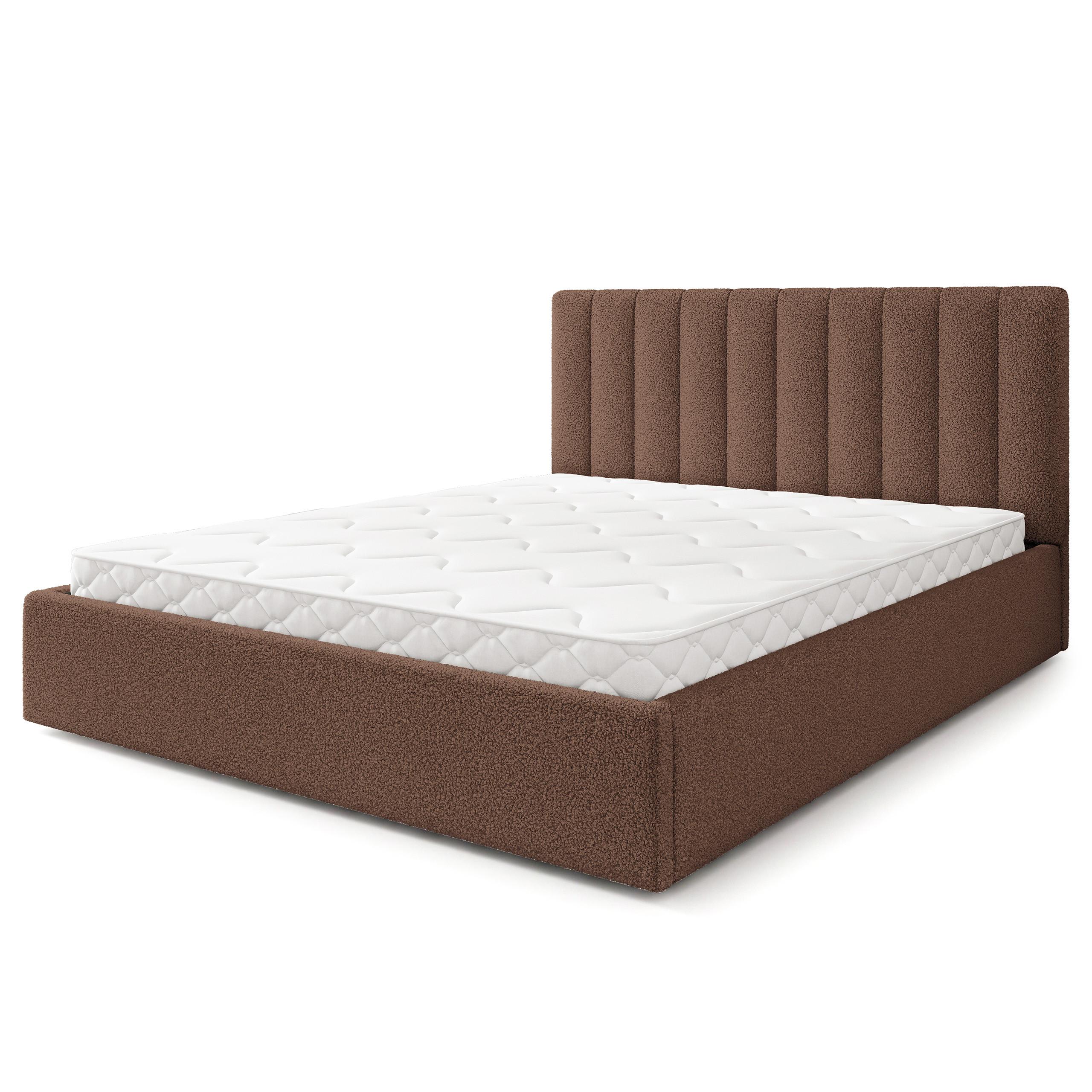 POLSTERBETT DEMERA Q 200x200 cm mit Bettkästen - Braun - Braun, Holz (200/200cm) - MASSENO