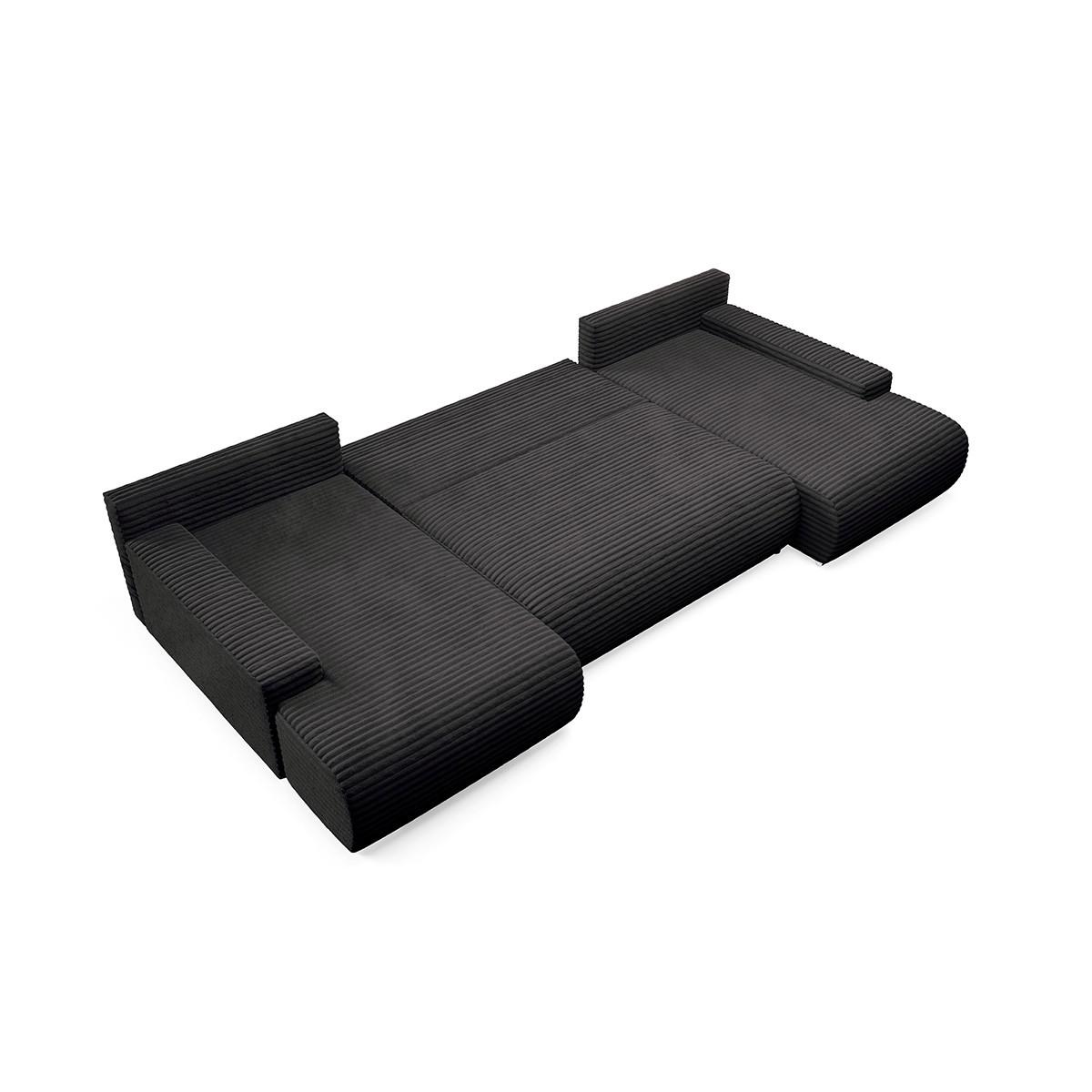 PANORAMASOFA Ivana 4 Sitzplätze Schwarz - Schwarz, Holz (350/85/172cm) - Petits-meubles
