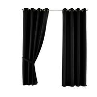 VORHANG 2ER SET PALERMO HxB 145x140 cm Schwarz - Schwarz, Textil (140/145cm) - Gardinenbox