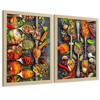 POSTER 2er Set Küchen-Wandbilder Limette Minze Getränk und Gewürze Food Fotografie Esszimmer Wanddeko Rahmenlos A4 - Klar, Papier (29.7/1/21cm) - Nacnic