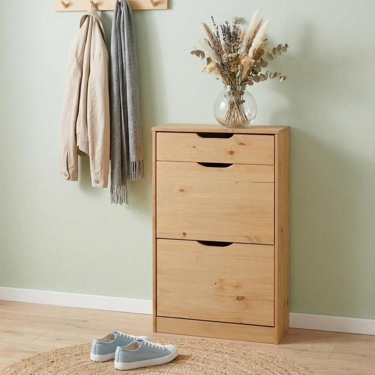 SCHUHSCHRANK BASIL - Braun, Holz (58/93/25cm) - IDIMEX