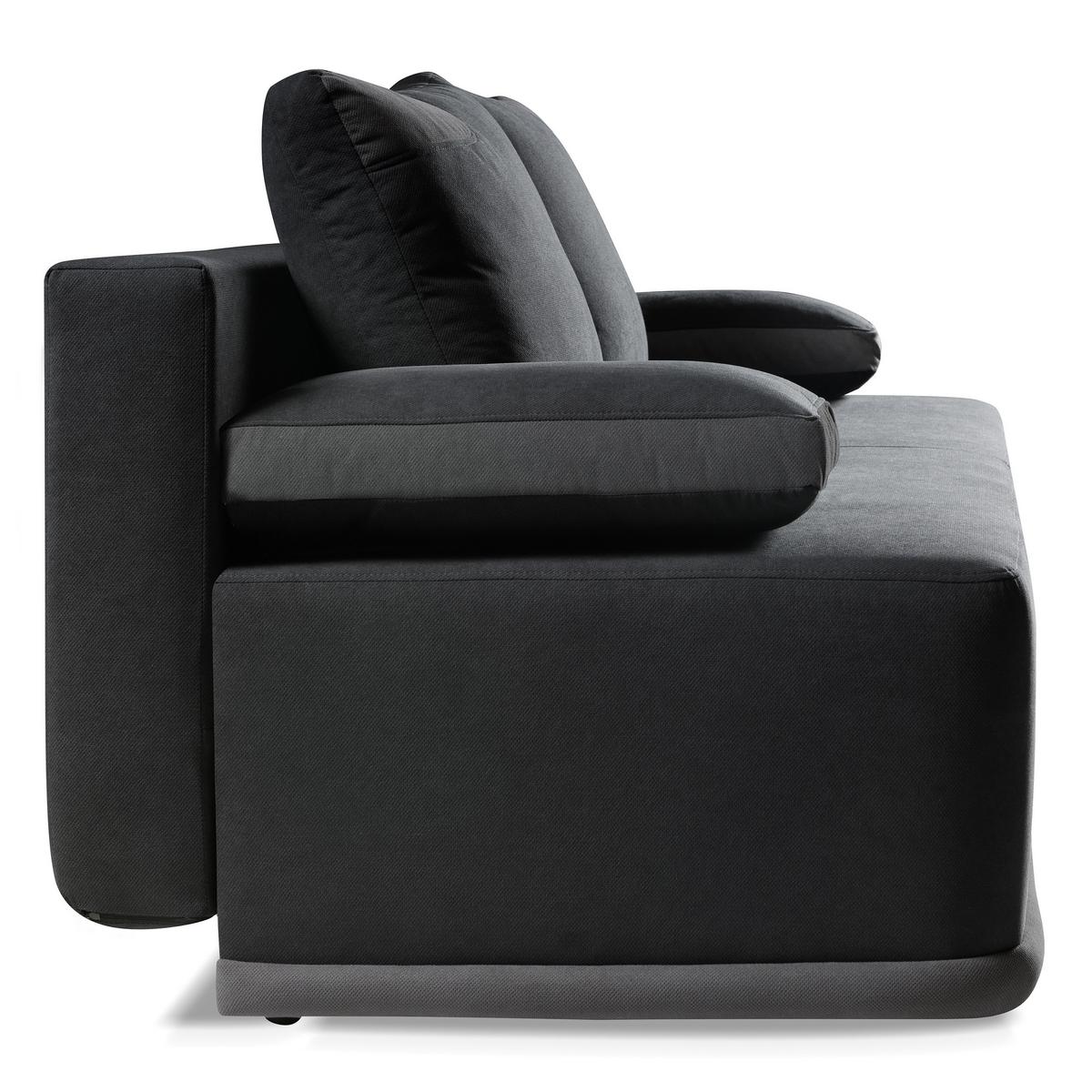 SCHLAFSOFA Bento 3-Sitzer mit Schlaffunktion, Grau - Grau, Textil (200/93/98cm) - Beautysofa
