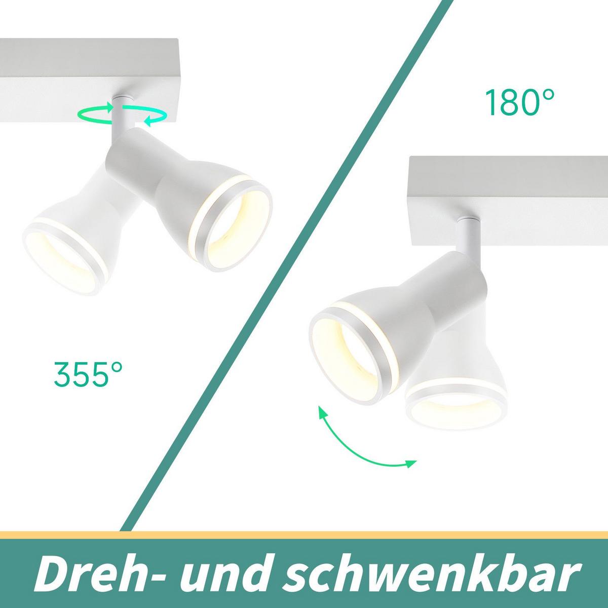 DECKENSTRAHLER Braunschweig 6-flammig 83/5.5/15.7 cm - Weiß, Metall (83/5.5/15.7cm) - Nettlife