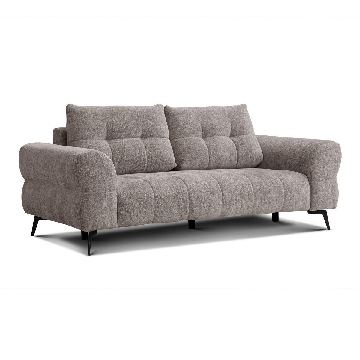 SOFA SALVINI 3-Sitzer, dunkelbeige - Beige, Holz/Textil (237/88/99cm) - Wozimo