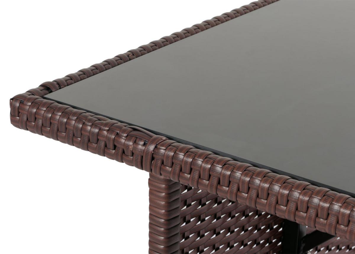 POLY-RATTAN ESSTISCH rechteck Braun - Braun, Kunststoff (60/112/68cm) - MCW