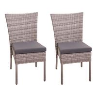 STUHL Grau, Braun, Anthrazit 2er-Set - Anthrazit/Braun, Kunststoff (52/90/58cm) - MCW