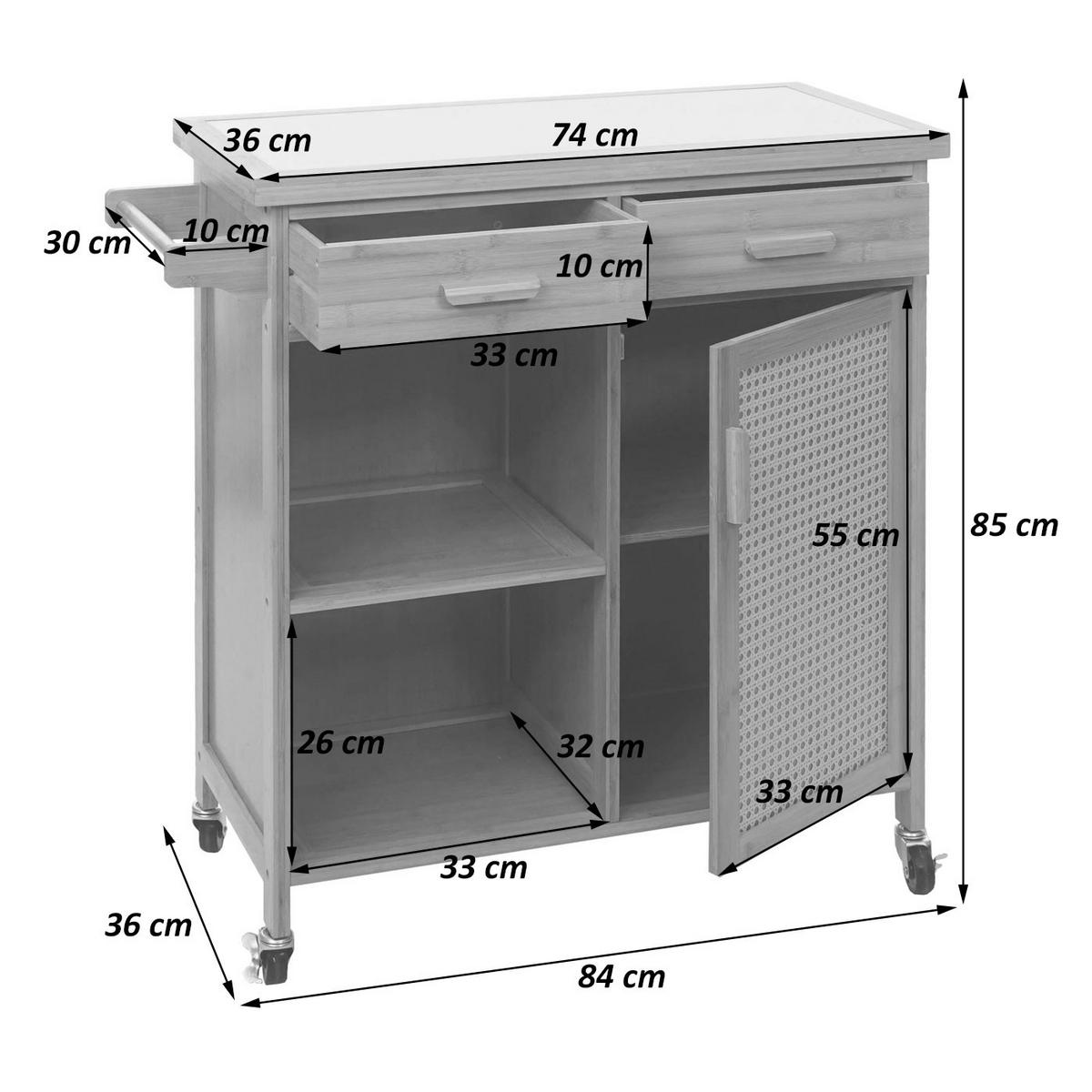 SERVIERWAGEN Braun - Braun, Holz (84/85/36cm) - MCW