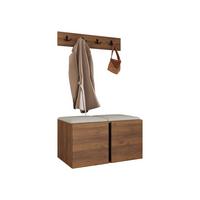 GARDEROBEN-SET Orion VI - Beige/Nussbaumfarben, Holzwerkstoff/Kunststoff (84/42/46cm) - MIRJAN24