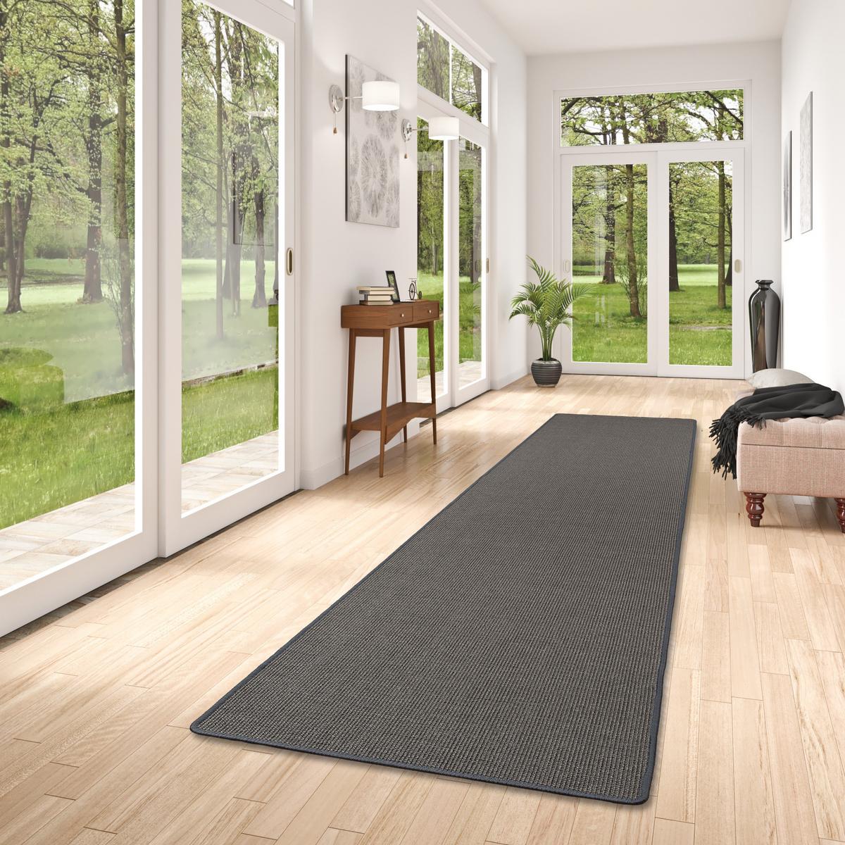 SISAL NATUR LÄUFER TEPPICH - Anthrazit, Textil (80/400cm) - Snapstyle