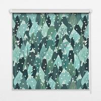 INNENROLLO - Fensterrollo - Rollo - 150x140 cm - Wald und fallender Schnee - Blau, Kunststoff (150/140/0.5cm) - TULUP