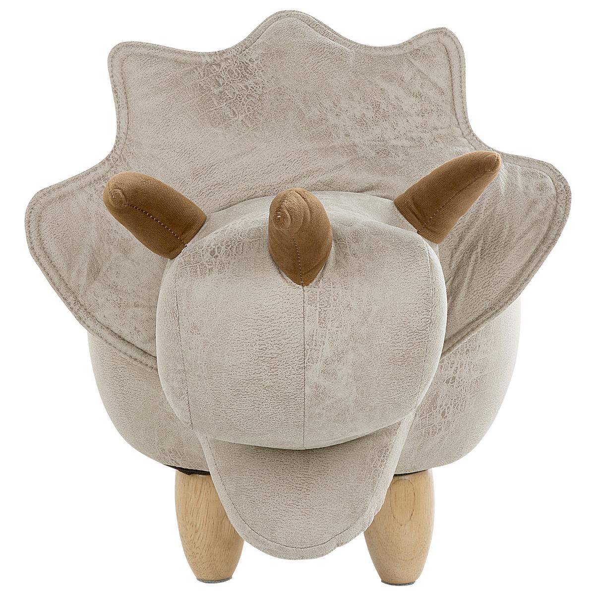 TIERHOCKER Triceratops 42/92/56 cm - Grau, Kunststoff/Textil (92/56/42cm) - Beliani