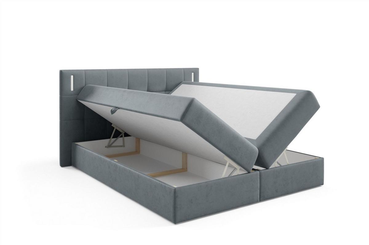 BOXBETT Martim - Grau, Holzwerkstoff/Textil (160/200cm) - Fun Möbel