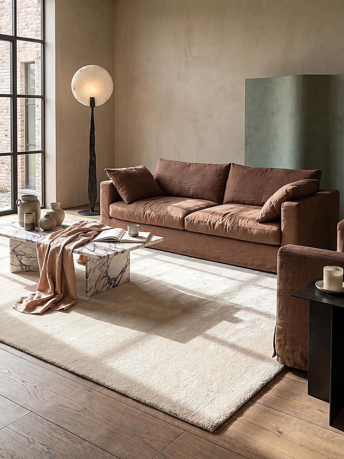 HOCHFLORTEPPICH Antirutsch Uni ALDAN Polyester Beige 120 x 160 cm - Beige, Textil (120/160cm) - KADIMA DESIGN