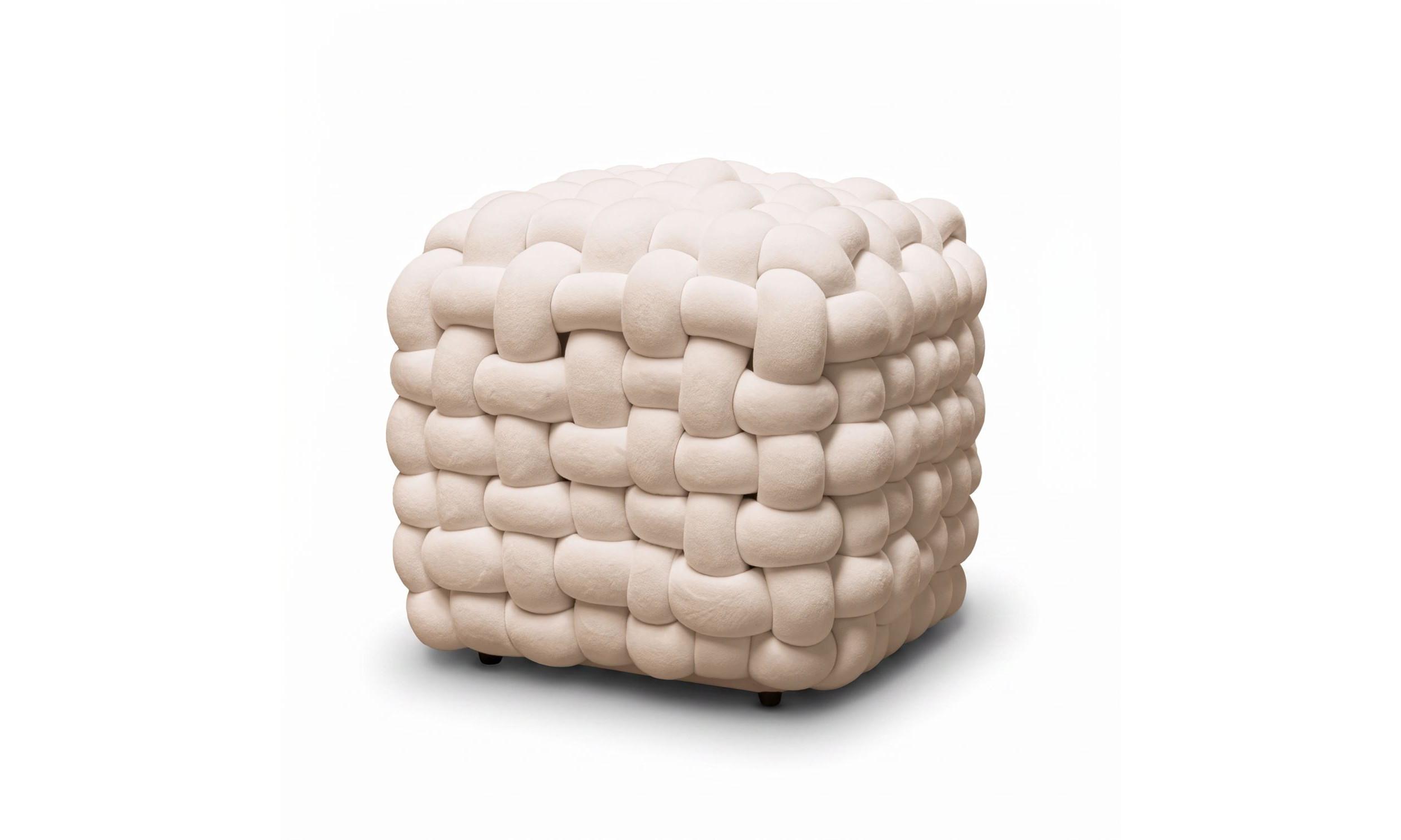 HOCKER ELIO 40/40/40 cm Beige - Beige, Textil (40/40/40cm) - Lookway