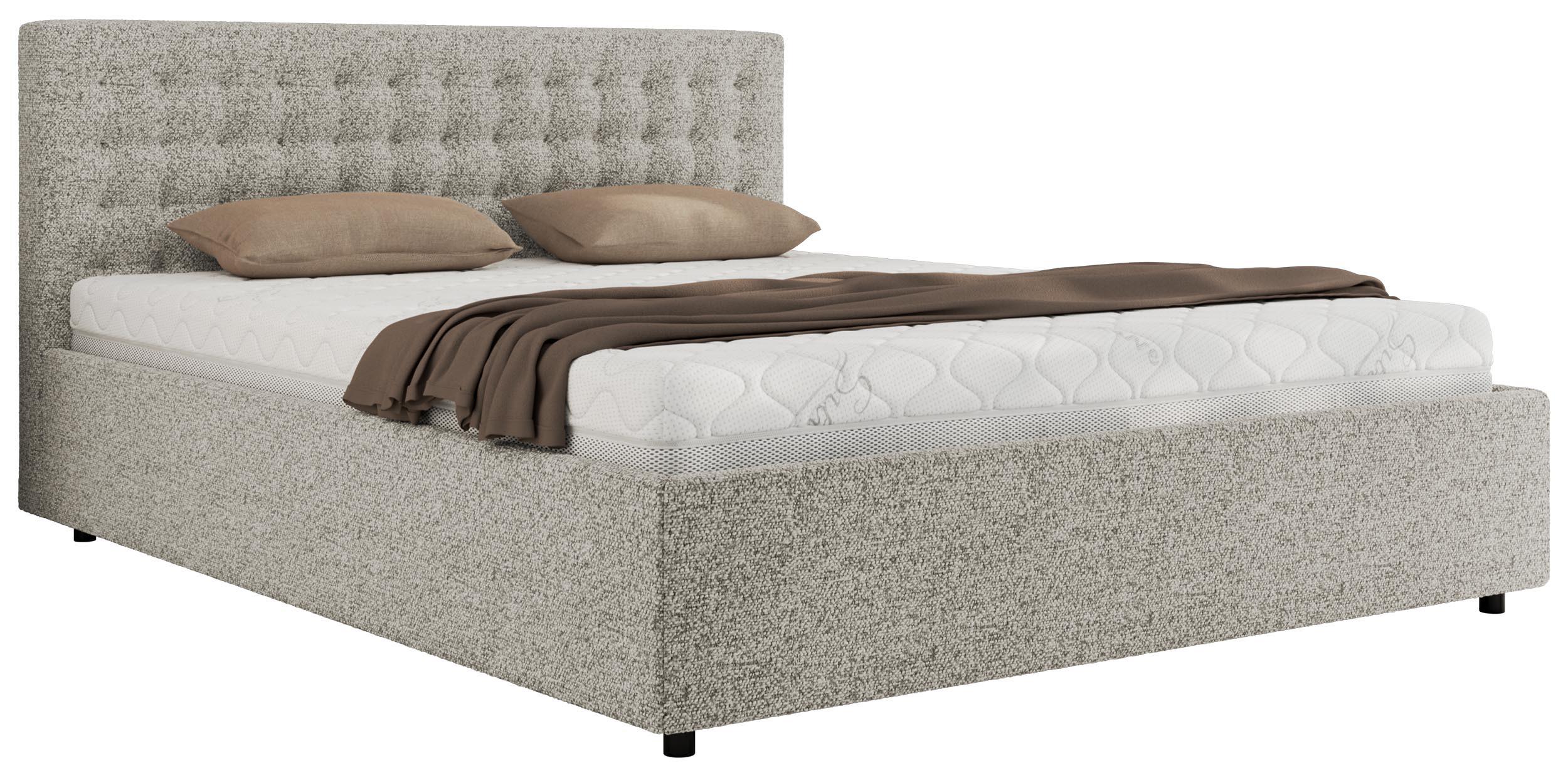 POLSTERBETT PAVO CLASSIC 160/200 - Hellgrau Strukture - Pocket-Matratze - Hellgrau, Textil (160/200cm) - MKS