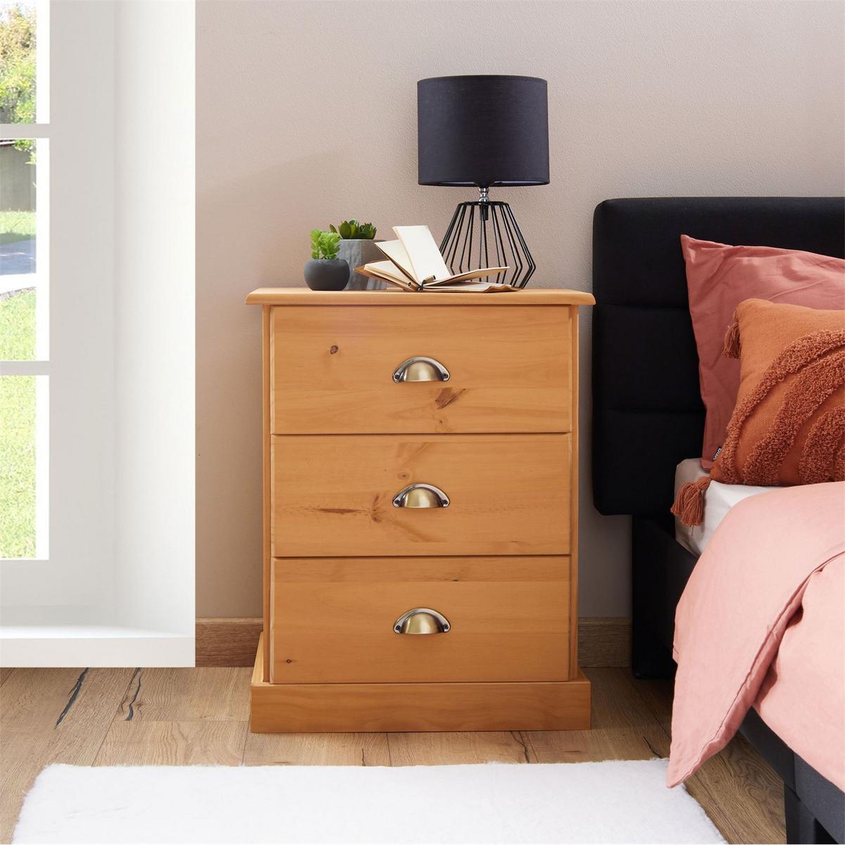 NACHTTISCH PARIS braun - Braun, Holz (48/61/39cm) - IDIMEX
