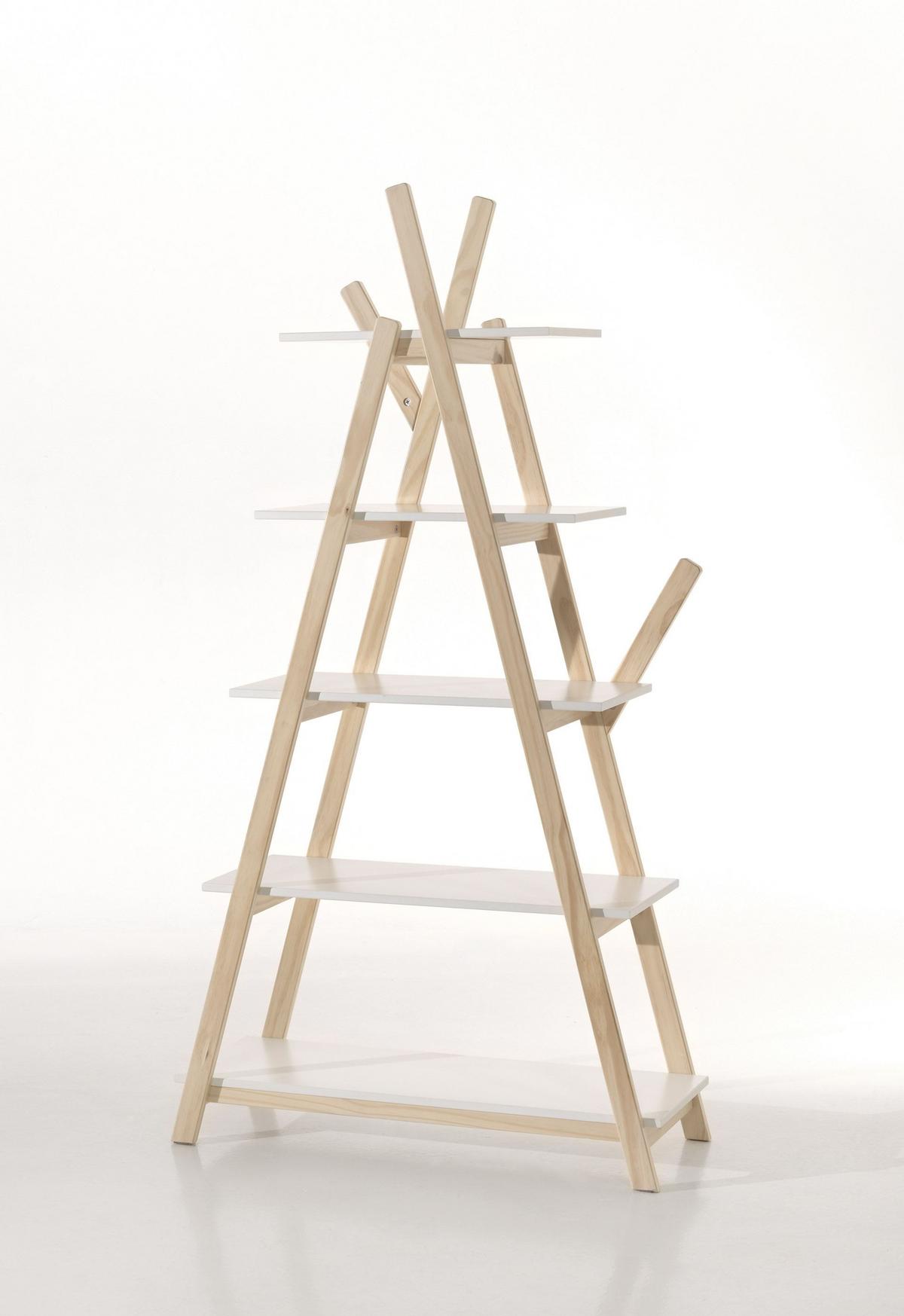 STANDREGAL Karilynn 90x34x169 aus MDF+Massivholz in der Farbe Weiß - Weiß, Holzwerkstoff (90/169/34cm) - 58aufmkessel