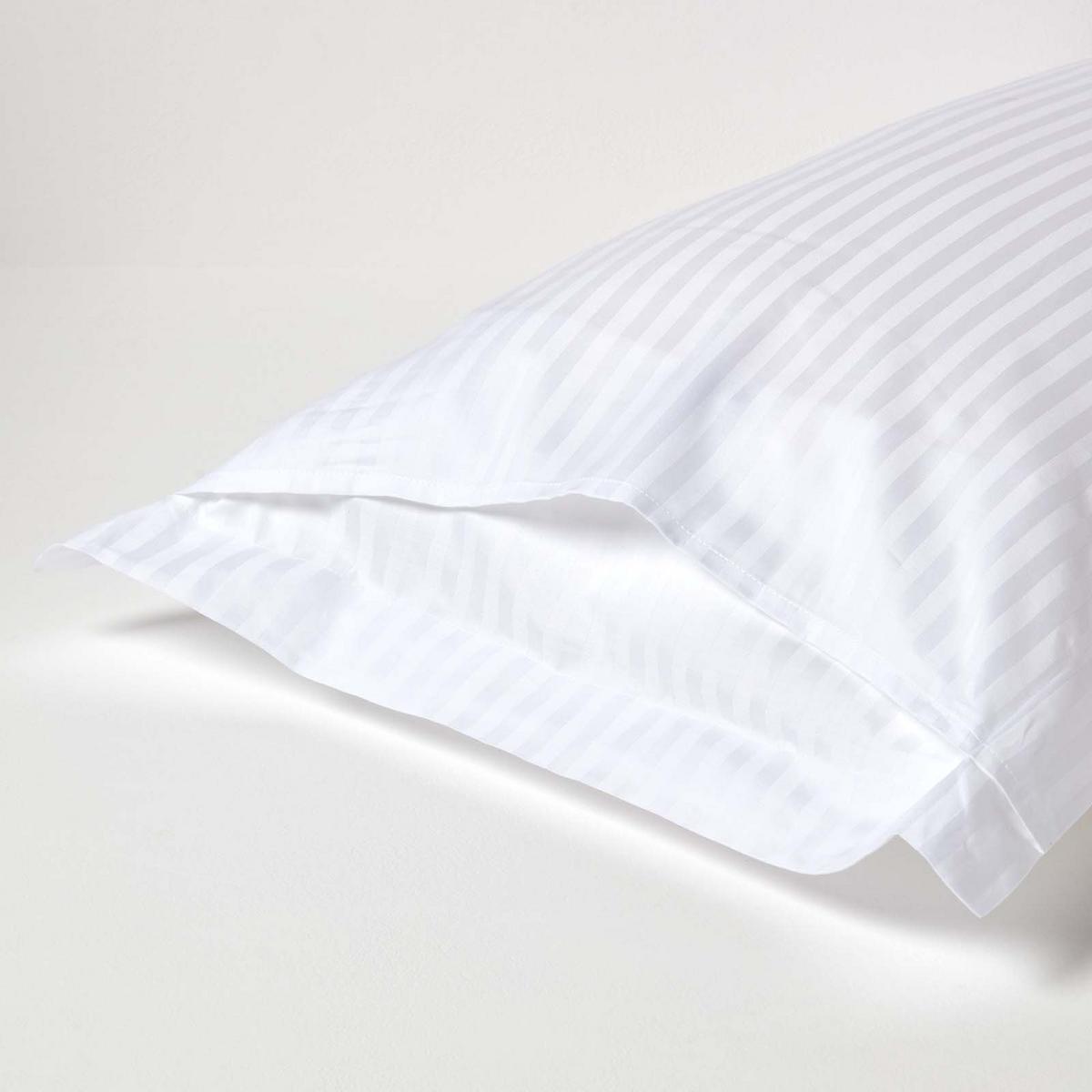 KISSENBEZUG Damast mit Stehsaum, Fadendichte 330 - Weiß, Textil (48/74cm) - Homescapes