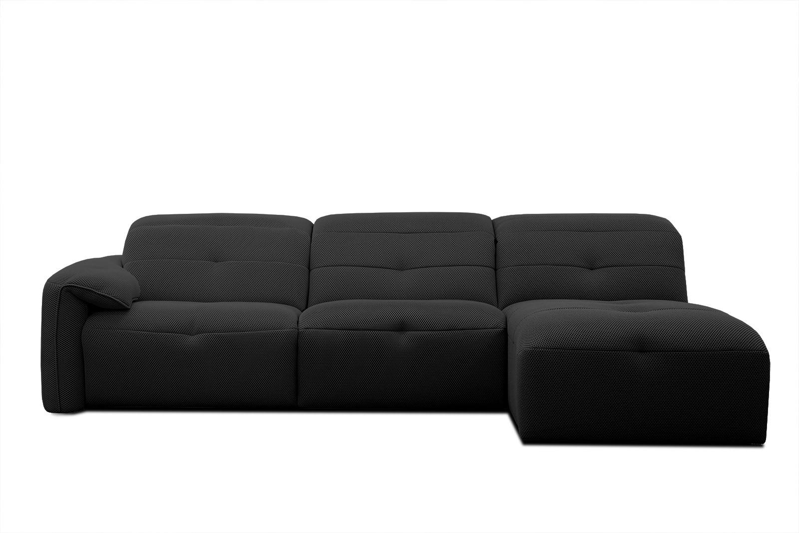 ECKSOFA TRENTO 4-Sitzer, schwarz - Schwarz, Holzwerkstoff/Kunststoff (262/165cm) - Wozimo